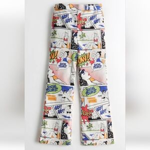 S Pop Art Social Tourist Ultra High Rise Flare Pants glam comic Y2K style